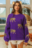 BiBi Tiger Pattern Long Sleeve Sweater