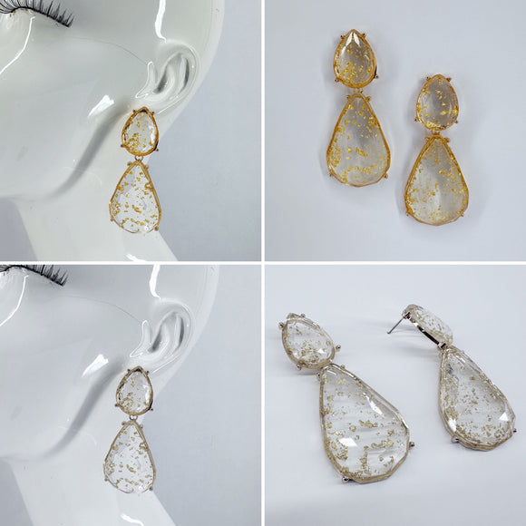 SPAKLE FOIL TEARDROP EARRING