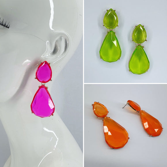 NEON TEARDROP EARRING