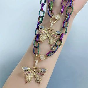 KAMAYA BUTTERFLY OILSPILL NECKLACE