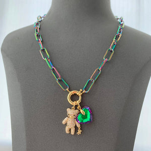 IMARI TEDDYBEAR OILSPILL NECKLACE