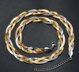 DAWNE BRAIDED HERRINGBONE  NECKLACE