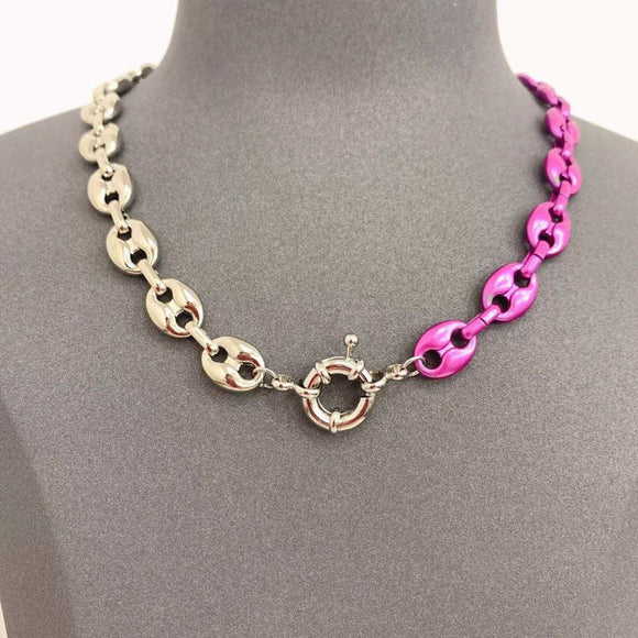 SPLIT PINK GUCCI TOGGLE NECKLACE