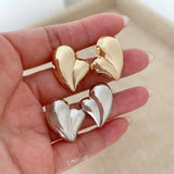 PUFF HEART STUD EARRINGS