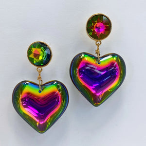 OILSPILL HEART EARRING