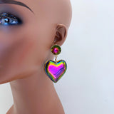 OILSPILL HEART EARRING