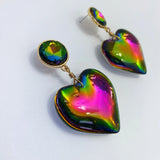 OILSPILL HEART EARRING