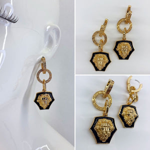 LION DANGLE EARRING