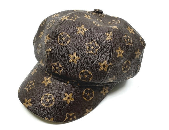 BROWN FLOWER PRINT HAT