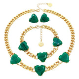 EMERALD HEART NECKLACE SET