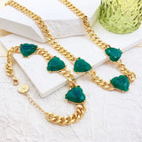 EMERALD HEART NECKLACE SET