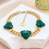 EMERALD HEART NECKLACE SET