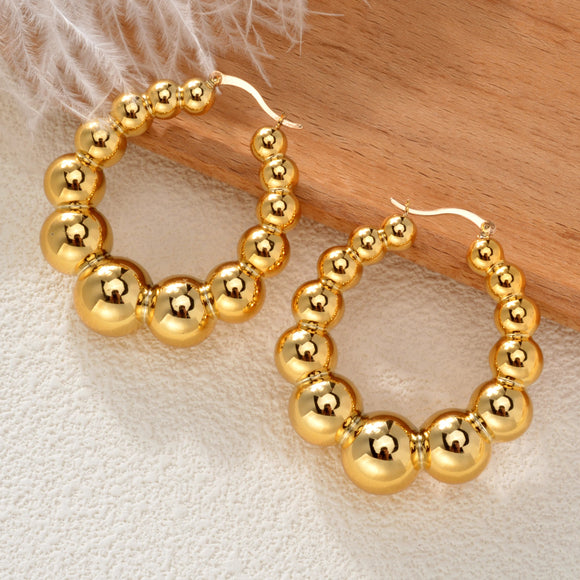 GOLDEN PEARL HOOP EARRINGS