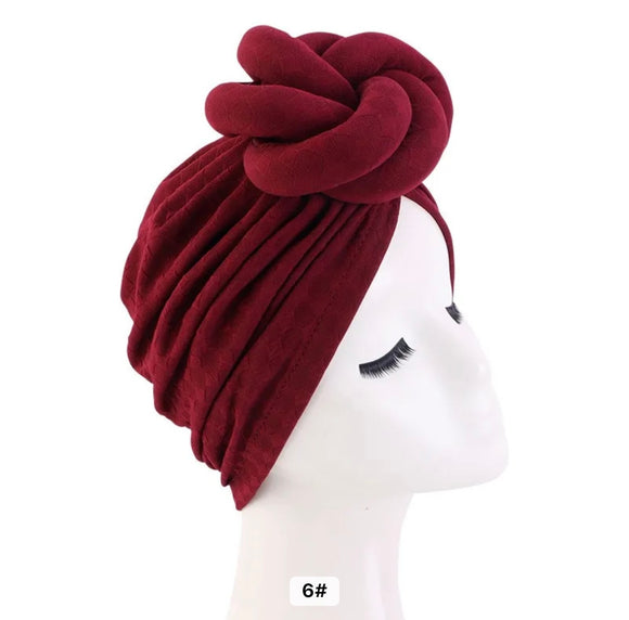 SOLID COLOR BURGUNDY TURBAN