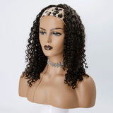 16 Inch Headband Deep Curly Human Hair Wig